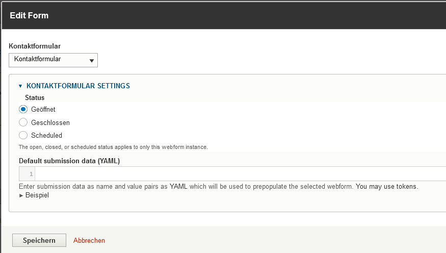 Layout Element Kontaktformular